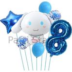 Parti Station Sanrio Kuromi Cinnamon 8 Yaş Balon Set Anime Hello Kitty Kuromi Cinnamon Konsept Doğum Günü Balon