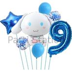 Parti Station Sanrio Kuromi Cinnamon 9 Yaş Balon Set Anime Hello Kitty Kuromi Cinnamon Konsept Doğum Günü Balon
