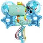 Parti Station Sevimli Dinozor Konsept 4 Yaş Balon Set Jurassic Dinozor Tema Doğum Günü Folyo Balon Set