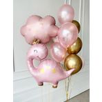 Parti Station Sevimli Dinozor Konsept Pembe Dinozor Ve Pembe Bulut Balon Set Pink Dinosaur Balloon