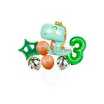Parti Station Sevimli Dinozor Temalı 3 Yaş Yeşil Folyo Balon Seti Doğum Günü Dekorasyonu PSJURASC