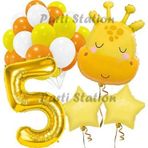 Parti Station Sevimli Zürafa Konsept 5 Yaş Balon Set Safari Tema Zürafa Parti Doğum Günü Balon Set