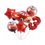 Parti Station Şimşek Mcqueen Temalı Cars Arabalar Ekru Renkli 3 Yaş Balon Seti