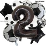 Parti Station Siyah Beyaz Konsept 2 Yaş Doğum Günü Balon Set Siyah Beyaz Futbol Tema Doğum Günü Balon Set