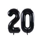Parti Station Siyah Folyo Rakam 20 Yaş Balon 80cm PSSİYAH