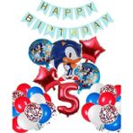 Parti Station Sonic Tilki Konsept 5 Yaş Balon Set Sonic Doğum Günü Kırmızı Balon Set