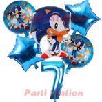 Parti Station Sonic Tilki Konsept 7 Yaş Balon Set Sonic Doğum Günü Balon Set