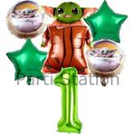 Parti Station Star Wars Yoda 1 Yaş Yeşil Rakam Balon Set Yıldız Savaşları Yoda Konsept Doğum Günü Balon Set