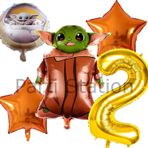 Parti Station Star Wars Yoda 2 Yaş Balon Set Yıldız Savaşları Yoda Konsept Doğum Günü Balon Set