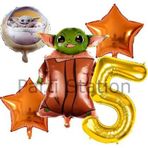 Parti Station Star Wars Yoda 5 Yaş Balon Set Yıldız Savaşları Yoda Konsept Doğum Günü Balon Set