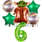 Parti Station Star Wars Yoda 6 Yaş Yeşil Rakam Balon Set Yıldız Savaşları Yoda Konsept Doğum Günü Balon Set