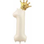 Parti Station Taç Folyo Balon Set Krem Balon Folyo Set 76 Cm Konsept Doğum Günü Set Yaş Balon Set