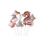 Parti Station Tavşan Yıldızlı 2 Yaş Doğum Günü Balon Set PSTAVSANYAS