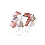 Parti Station Tavşan Yıldızlı 7 Yaş Doğum Günü Balon Set PSTAVSANYAS