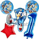 Parti Station Tilki Sonic 1 Yaş Balon Set Tilki Sonic Boom Konsept Doğum Günü Balon Set