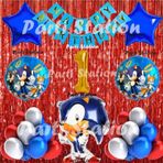 Parti Station Tilki Sonic Balon Set 1 Yaş Tilki Sonic Konsept Doğum Günü Parti Altın Renk Rakam Balon Set
