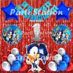 Parti Station Tilki Sonic Balon Set 1 Yaş Tilki Sonic Konsept Doğum Günü Parti Gümüş Renk Rakam Balon Set