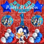 Parti Station Tilki Sonic Balon Set 1 Yaş Tilki Sonic Konsept Doğum Günü Parti Lacivert Rakam Balon Set