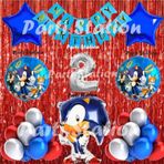 Parti Station Tilki Sonic Balon Set 2 Yaş Tilki Sonic Konsept Doğum Günü Parti Gümüş Renk Rakam Balon Set