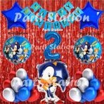 Parti Station Tilki Sonic Balon Set 2 Yaş Tilki Sonic Konsept Doğum Günü Parti Lacivert Rakam Balon Set