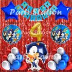 Parti Station Tilki Sonic Balon Set 4 Yaş Tilki Sonic Konsept Doğum Günü Parti Altın Renk Rakam Balon Set