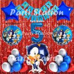 Parti Station Tilki Sonic Balon Set 5 Yaş Tilki Sonic Konsept Doğum Günü Parti Lacivert Rakam Balon Set