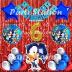 Parti Station Tilki Sonic Balon Set 6 Yaş Tilki Sonic Konsept Doğum Günü Parti Altın Renk Rakam Balon Set