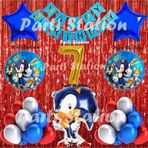 Parti Station Tilki Sonic Balon Set 7 Yaş Tilki Sonic Konsept Doğum Günü Parti Altın Renk Rakam Balon Set