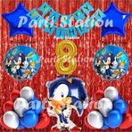 Parti Station Tilki Sonic Balon Set 8 Yaş Tilki Sonic Konsept Doğum Günü Parti Altın Renk Rakam Balon Set