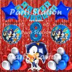 Parti Station Tilki Sonic Balon Set 8 Yaş Tilki Sonic Konsept Doğum Günü Parti Lacivert Rakam Balon Set