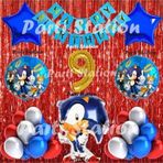 Parti Station Tilki Sonic Balon Set 9 Yaş Tilki Sonic Konsept Doğum Günü Parti Altın Renk Rakam Balon Set