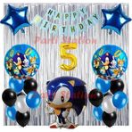 Parti Station Tilki Sonic Boom Konsept 5 Yaş Balon Set Sonic Boom Tema Doğum Günü Arka Fon Süsleme Balon Set