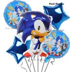 Parti Station Tilki Sonic Boom Yıldız Balonlu Konsept Doğum Günü Parti Balon Set Sonic Balon Set