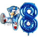 Parti Station Tilki Sonic Ve Lacivert Rakam Balon 8 Yaş Balon Set Tilki Sonic Boom Konsept Doğum Günü Balon Set