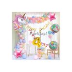 Parti Station Unicorn 4 Yaş Doğum Günü Balon Set PSUNCORNSET