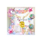 Parti Station Unicorn 8 Yaş Doğum Günü Balon Set PSUNCORNSET