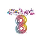 Parti Station Unicorn Gökkuşağı 8 Yaş Doğum Günü Balon Set PS-UNI-R