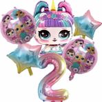 Parti Station Unicorn Lol Bebek Konsept 2 Yaş Balon Doğum Günü Set Yaş Balon Set