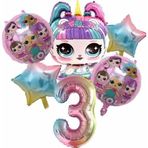 Parti Station Unicorn Lol Bebek Konsept 3 Yaş Balon Doğum Günü Set Yaş Balon Set