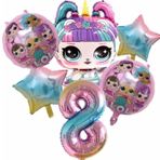 Parti Station Unicorn Lol Bebek Konsept 8 Yaş Balon Doğum Günü Set Yaş Balon Set