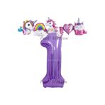 Parti Station Unicorn Mor Lila 1 Yaş Doğum Günü Balon Set PS-UNI-M