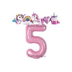 Parti Station Unicorn Pembe 5 Yaş Doğum Günü Balon Set PS-UNI-P1