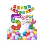 Parti Station Unicorn Renkli 5 Yaş Doğum Günü Balon Set PSUNCORN