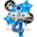 Parti Station Uzay Aracı Roket Balon 1 Yaş Doğum Günü Set Uzay Konsept Balon Rakam Balon Set