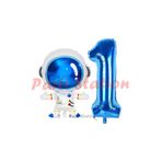 Parti Station Uzay Astronot Lacivert 1 Yaş Doğum Günü Balon Set PSUZAY-1