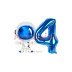 Parti Station Uzay Astronot Lacivert 4 Yaş Doğum Günü Balon Set PSUZAY-1