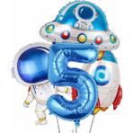 Parti Station Uzay Astronot Uzay Gemisi Roket 5 Yaş Balon Set Uzay Astronot Konsept Doğum Günü Set