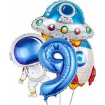 Parti Station Uzay Astronot Uzay Gemisi Roket 9 Yaş Balon Set Uzay Astronot Konsept Doğum Günü Set