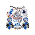 Parti Station Uzay Galaksi Astronot 4 Yaş Doğum Günü Balon Set PSUZAY