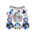 Parti Station Uzay Galaksi Astronot 6 Yaş Doğum Günü Balon Set PSUZAY